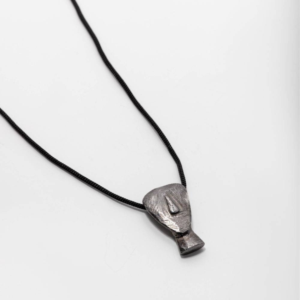 Ancient Greek Pendant Necklace Oxidized Silver