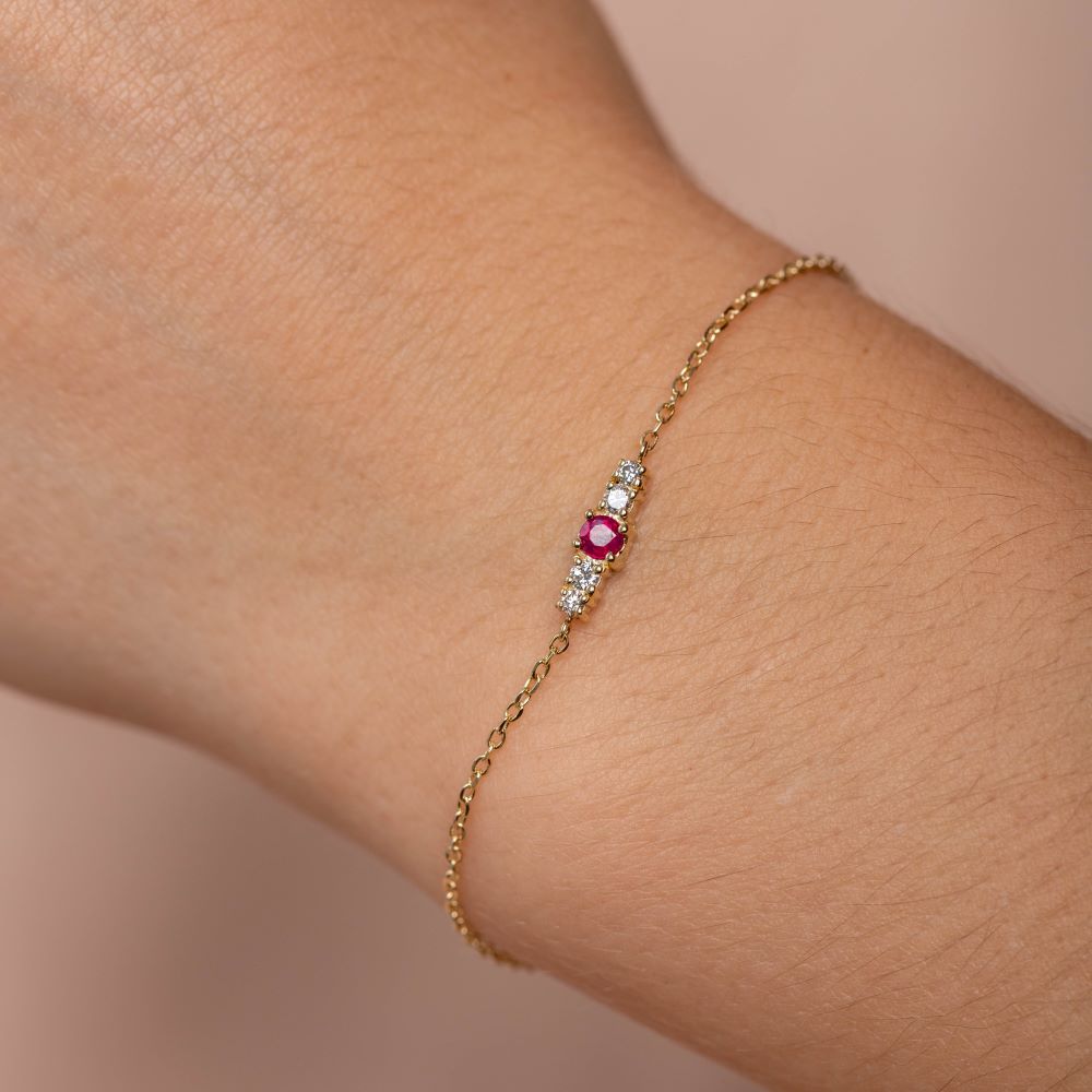 Ruby Diamond Bracelet 14K Gold by Kyklos