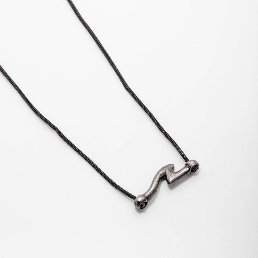 Wave Necklace Oxidized Sterling Silver