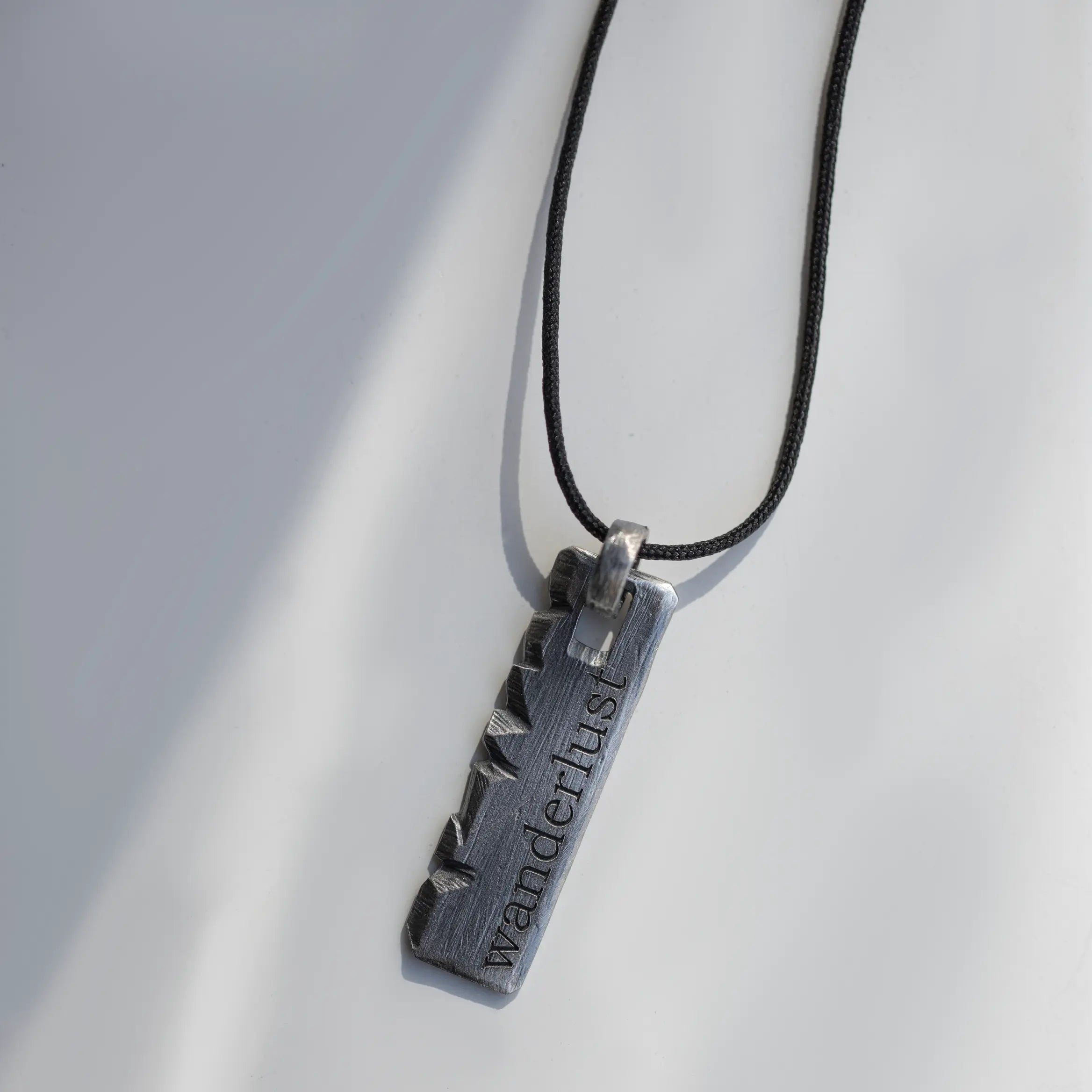 Personalized Oxidized Sterling Silver Necklace Vertical Bar
