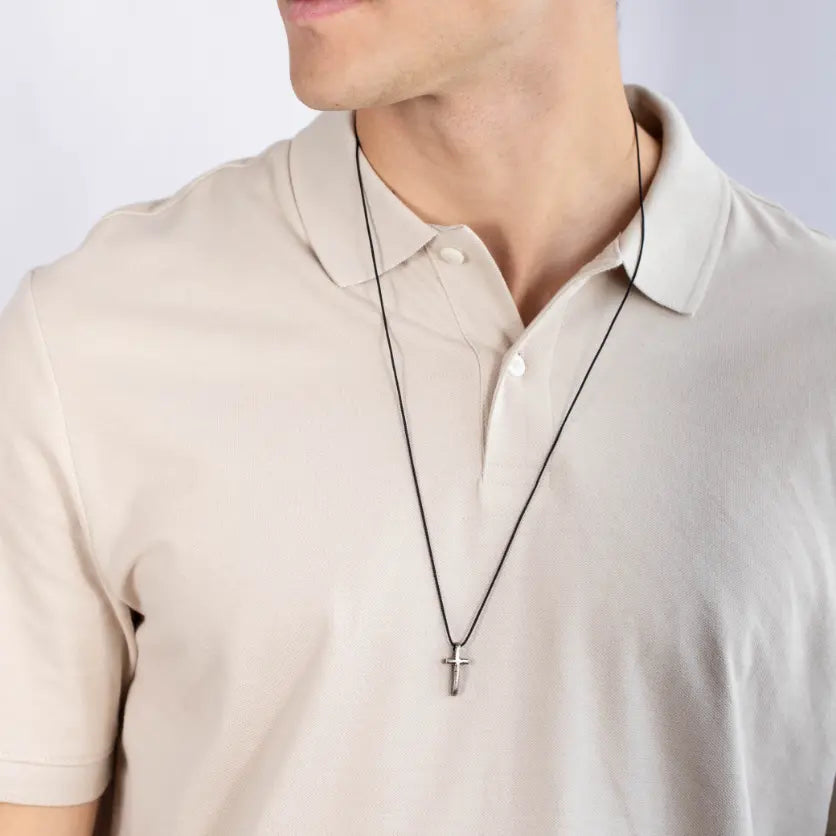 Cross Men's Necklace Sterling Silver 925