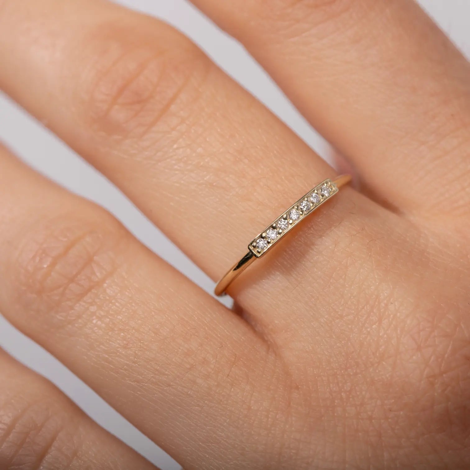 Wedding Band Pave Diamond 14K Gold by Kyklos Jewelry