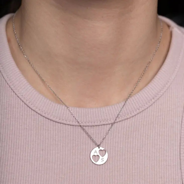 Mother Daughter Necklace Set Sterling Silver