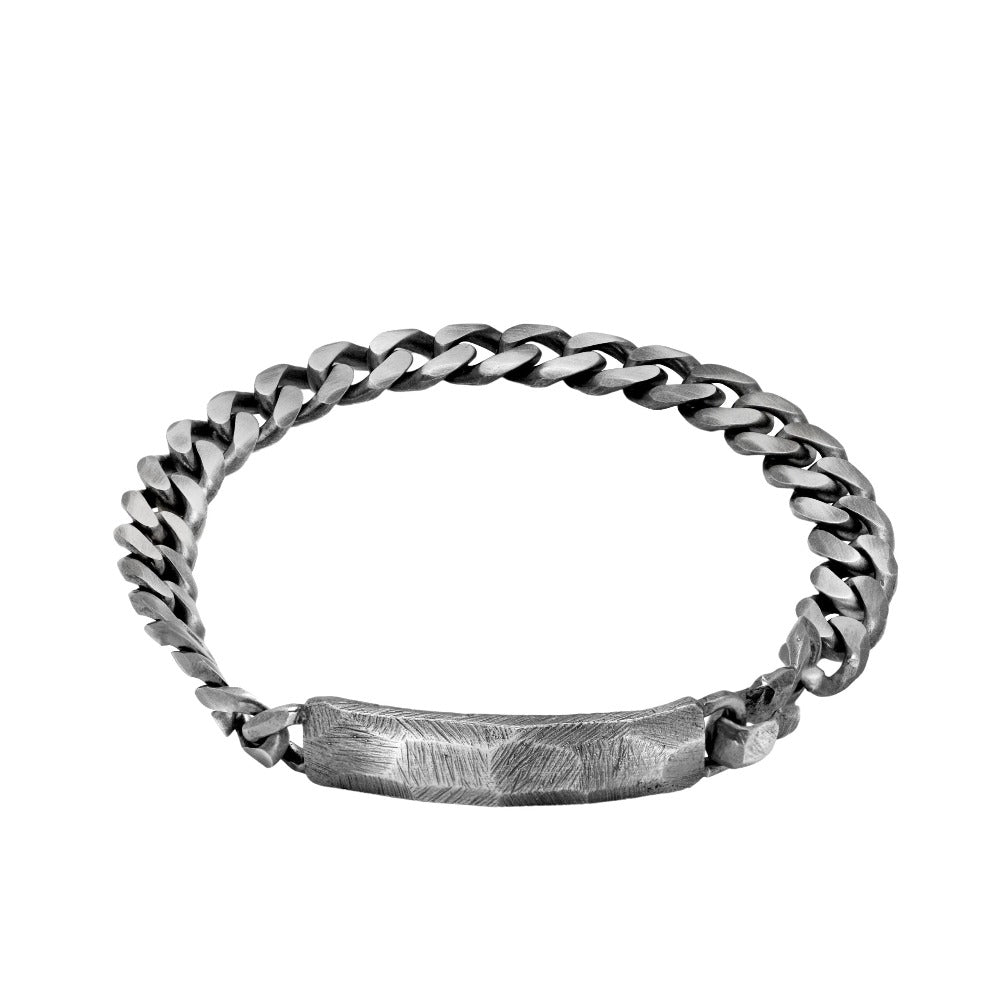 Men Silver Bracelet Cuban Link Chain Personalized