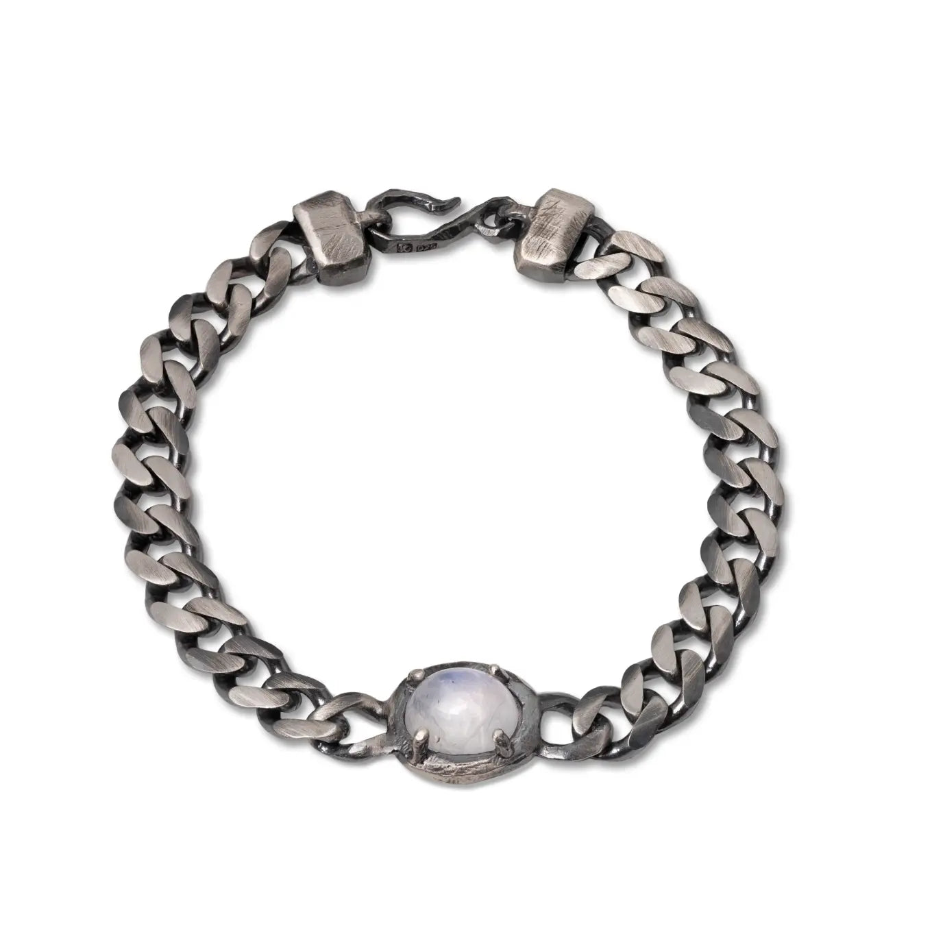 Βραχιόλι Αλυσίδα Φεγγαρόπετρα Οξειδωμένο Ασήμι 925