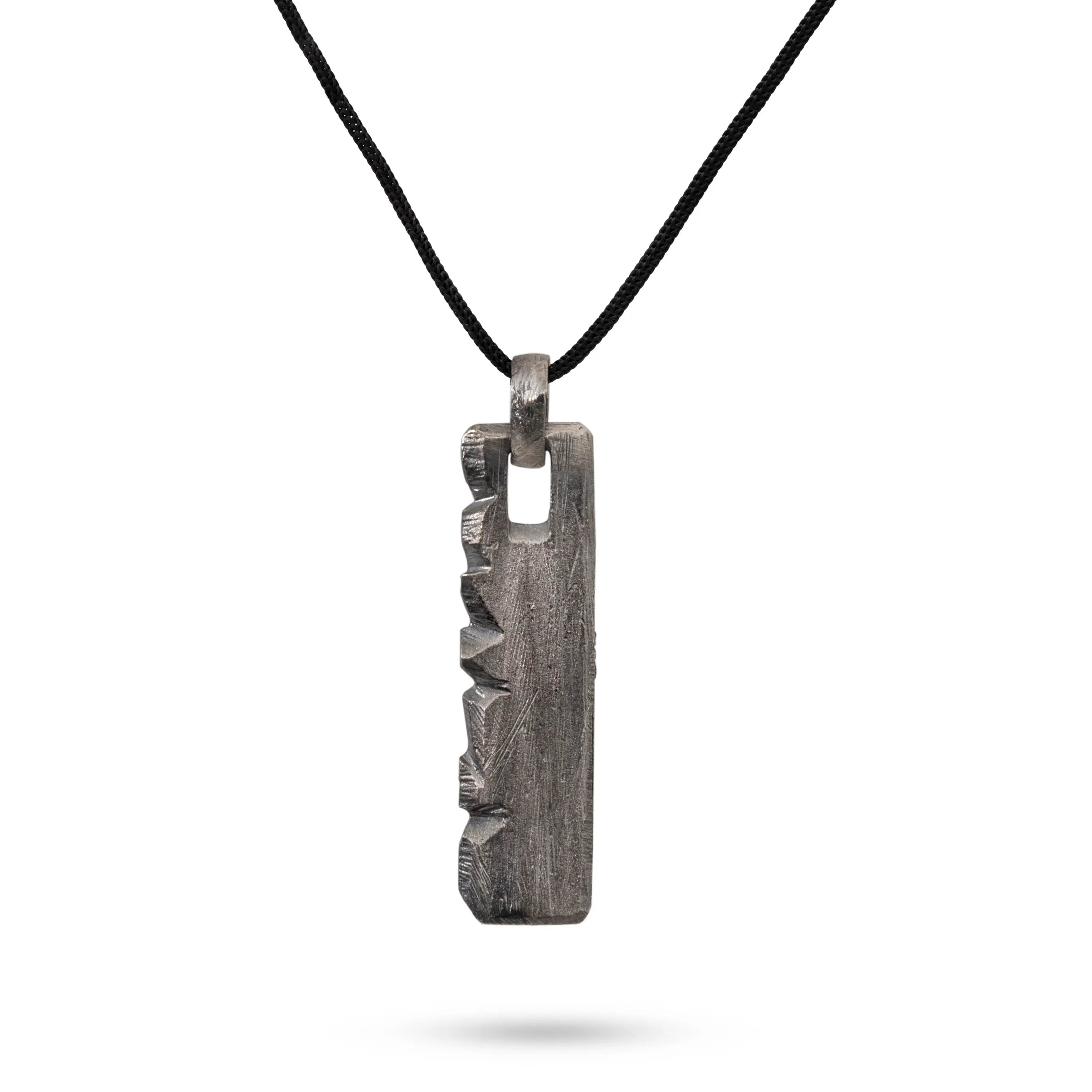 Vertical Bar Necklace Oxidized Sterling Silver Personalized