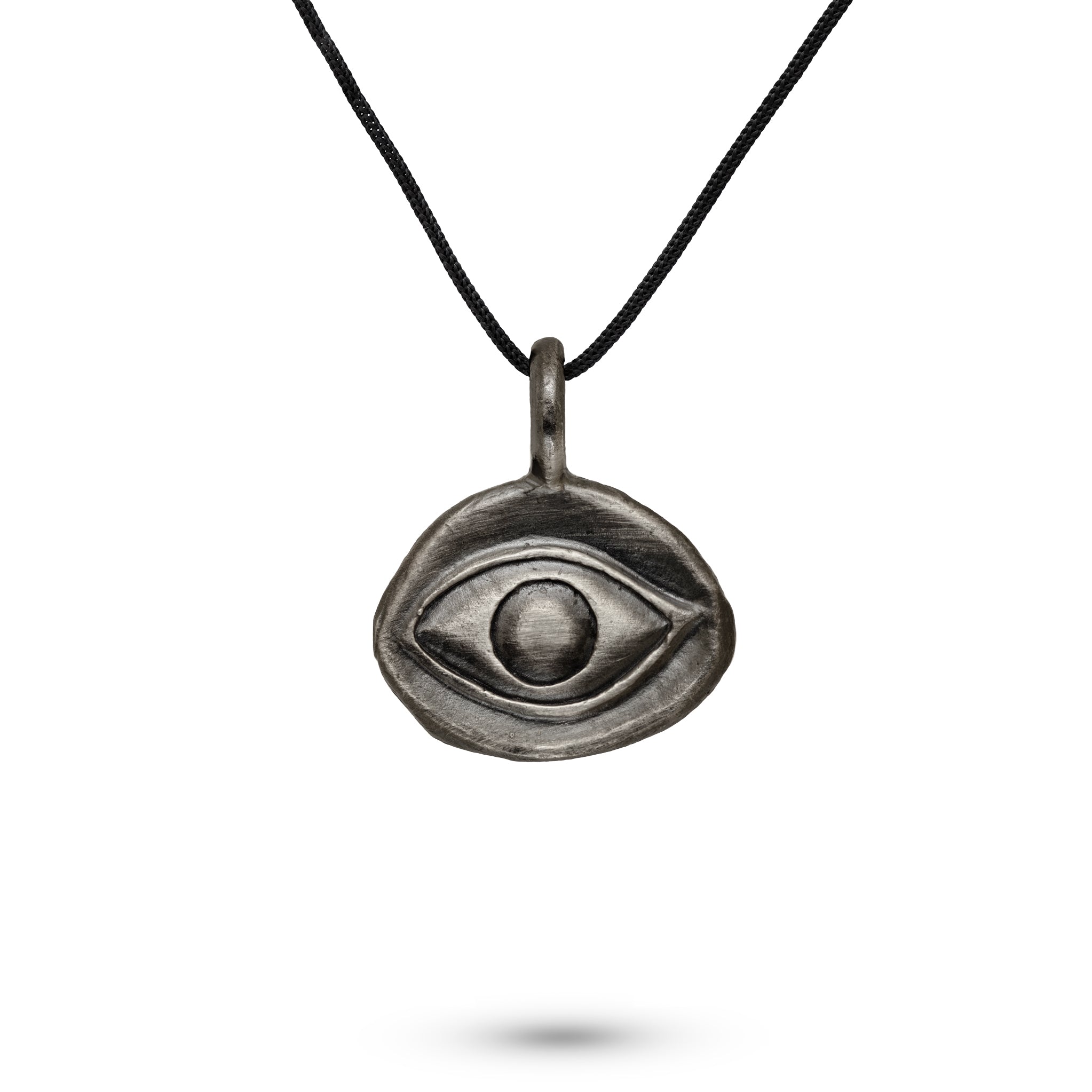 Evil Eye Pendant Oxidized Silver