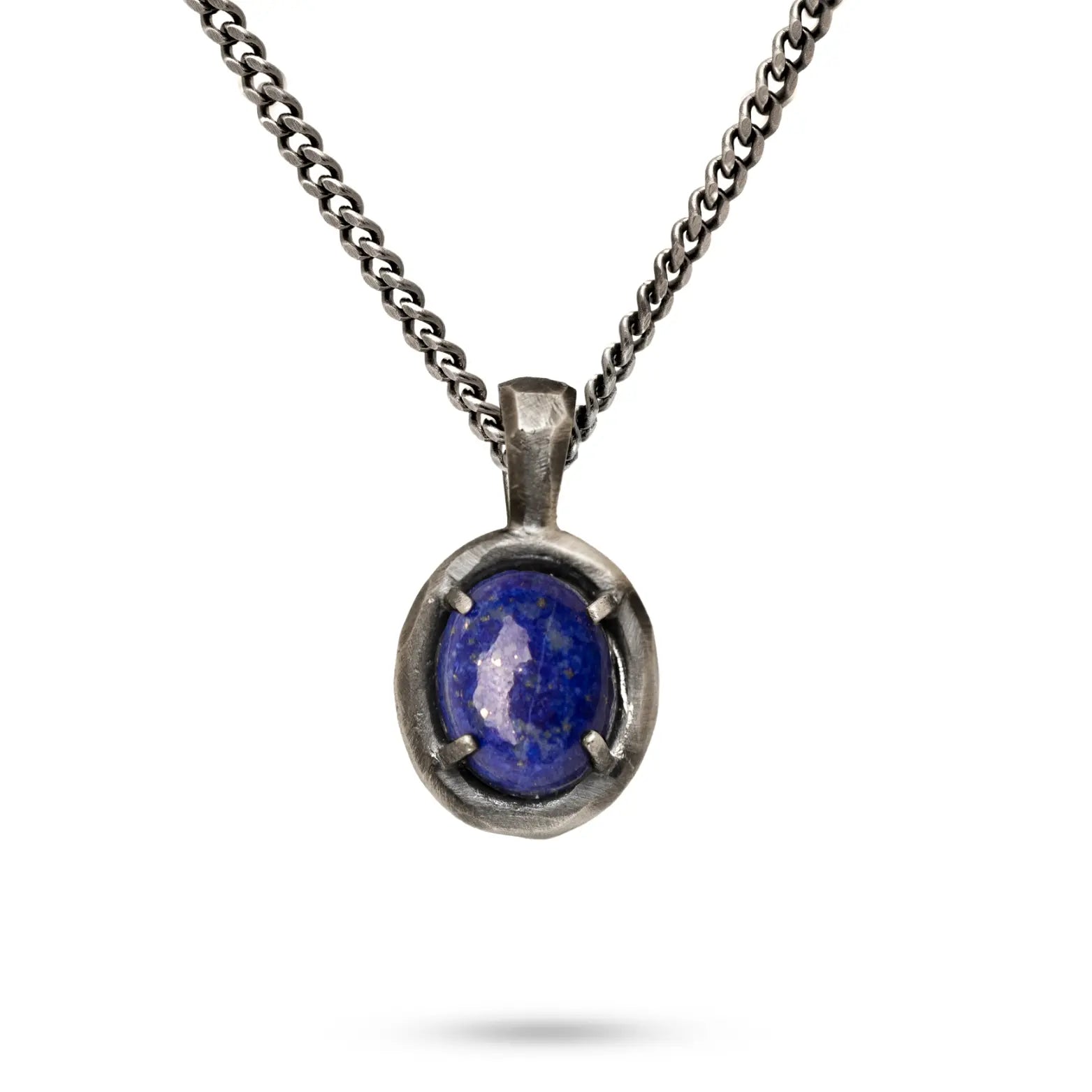 Lapis Lazuli Necklace Oxidized Silver 925