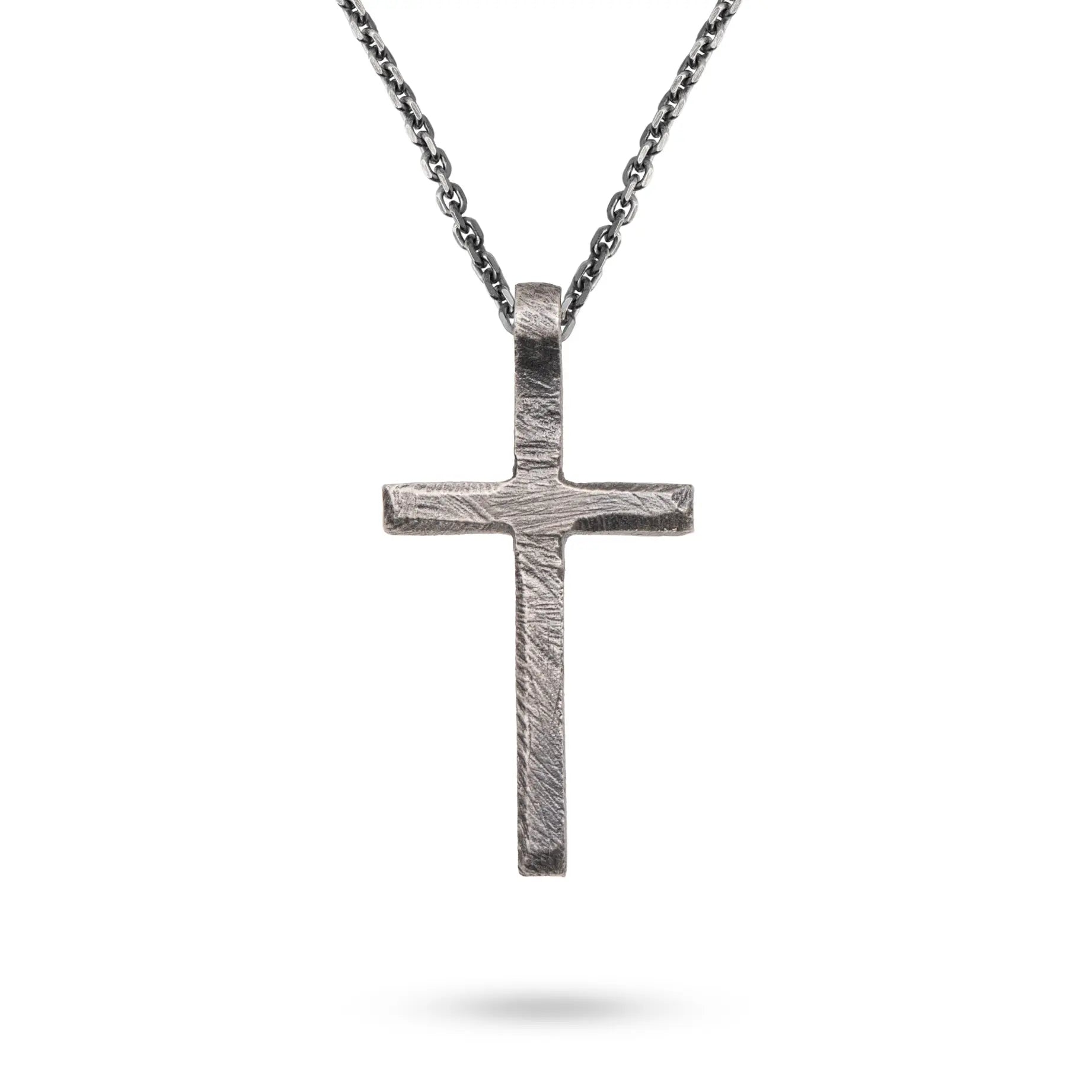 Cross Necklace Men Oxidized Silver with a bold sterling silver cross pendant and oxidized finish for a timeless and masculine look.