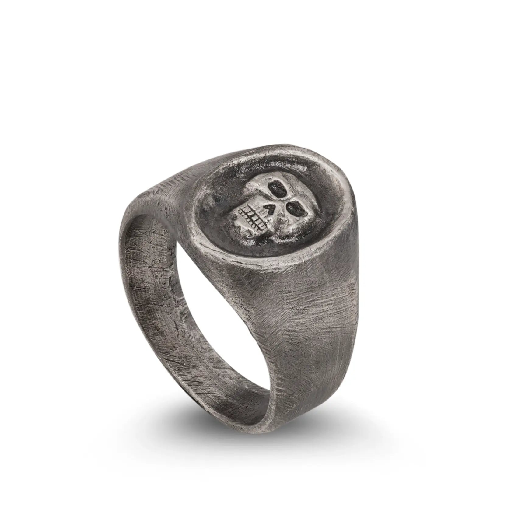 Skull Ring Black Oxidized Silver 925 Kyklos Jewelry