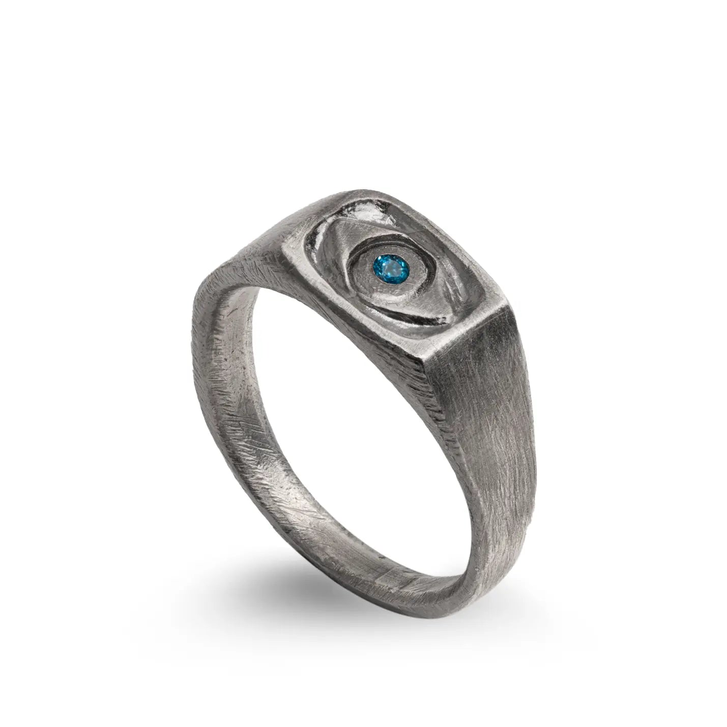 London Topaz Eye Ring Oxidized Silver