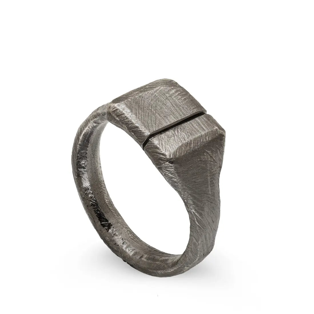 Square Ring Oxidized Silver 925