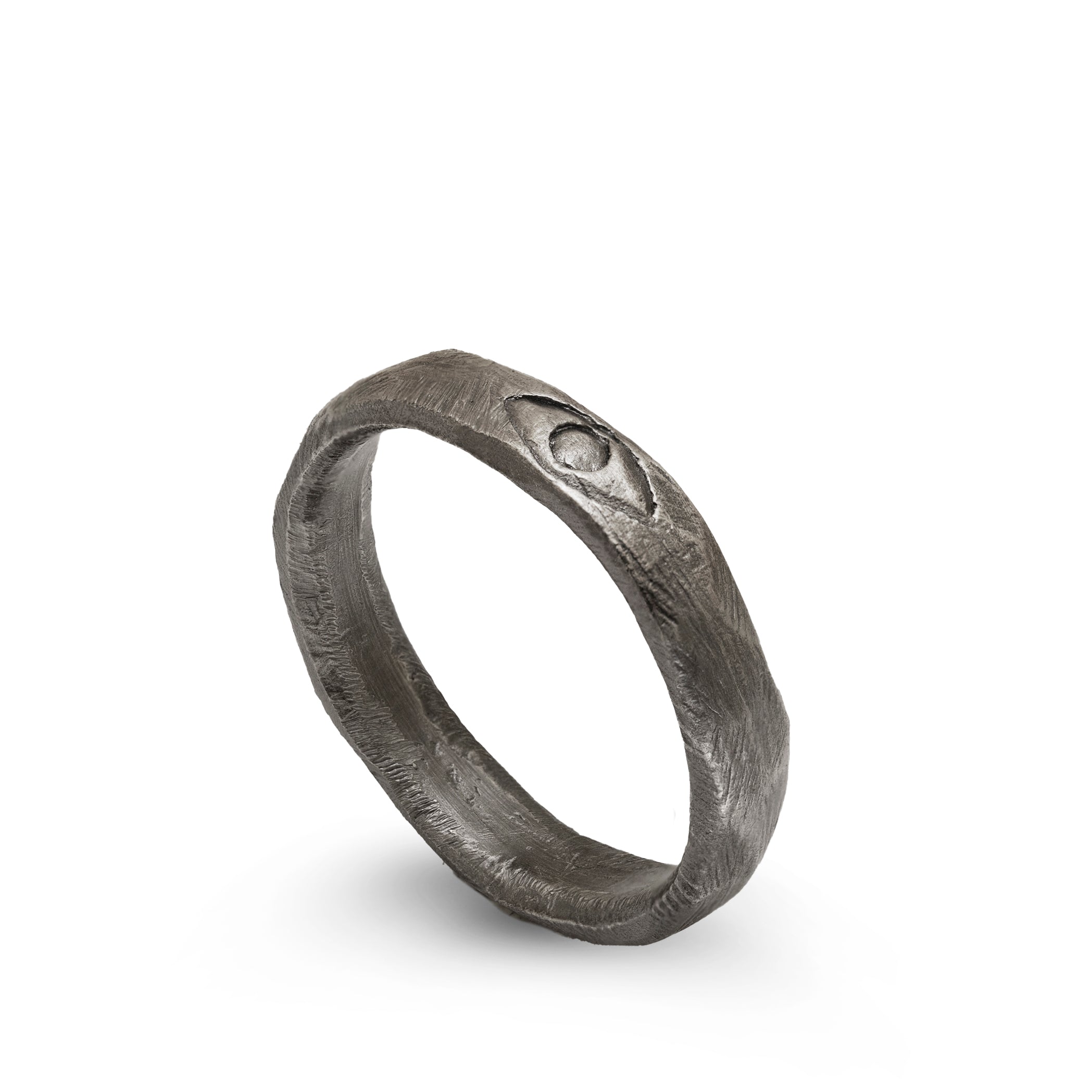Eye Band Ring Oxidized Silver 925