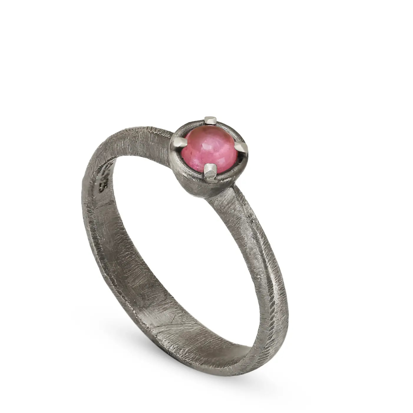 Solitaire Tourmaline Ring Oxidized Silver 925