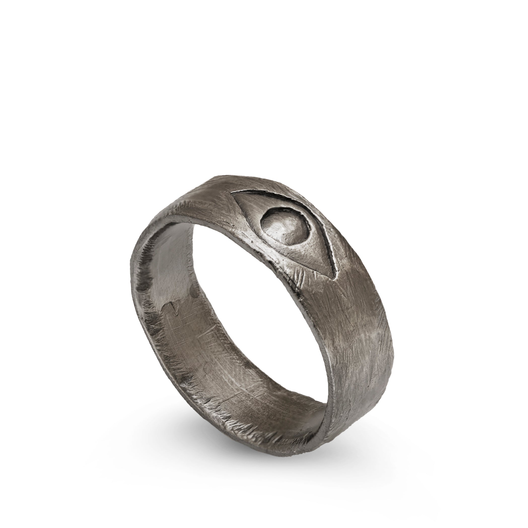 Evil Eye Band Ring Oxidized Silver 925