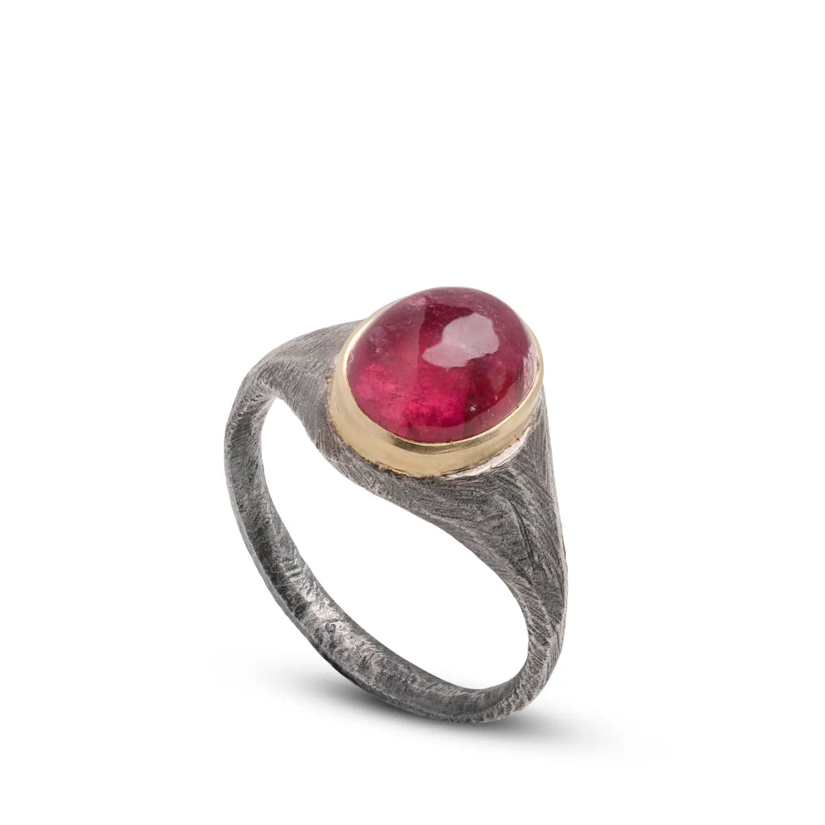 Pink Tourmaline Ring Silver And Gold