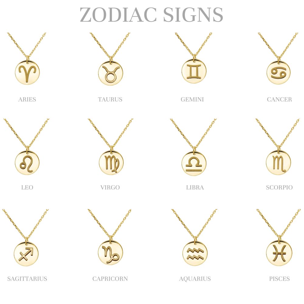 Zodiac Necklace 14K Gold