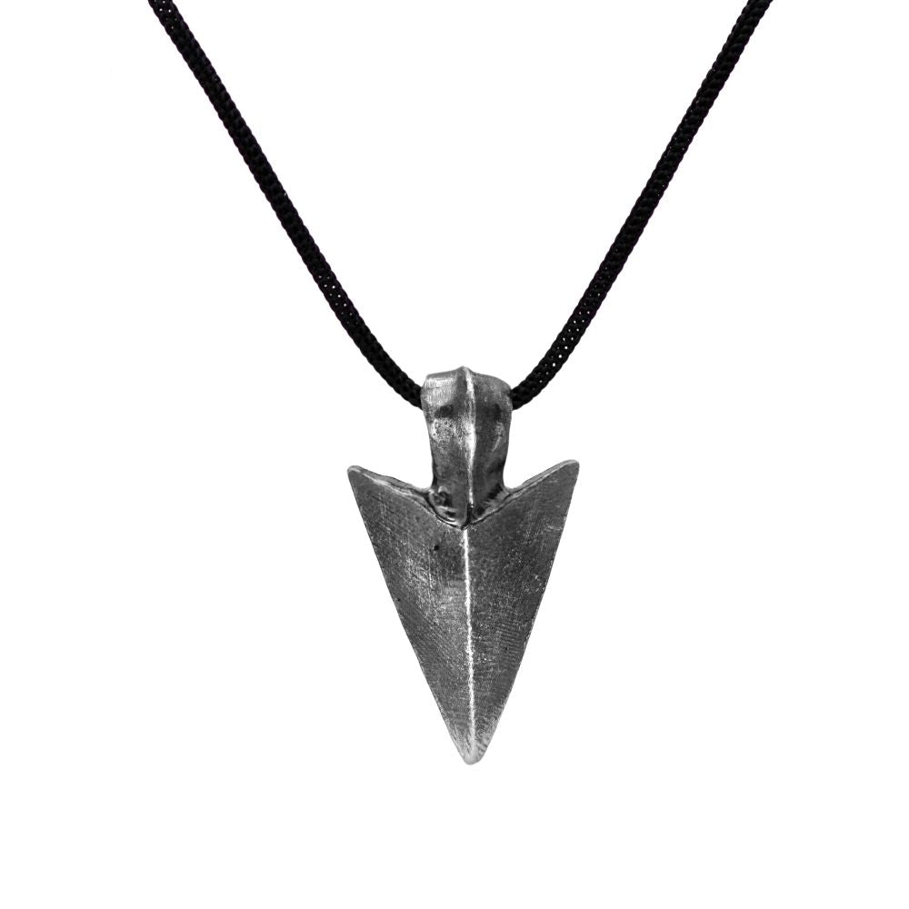 Arrowhead Pendant Necklace Oxidized Sterling