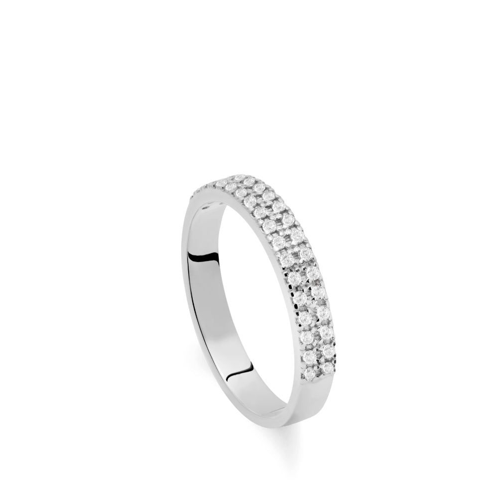 Double Eternity Diamond Ring 14K White Gold