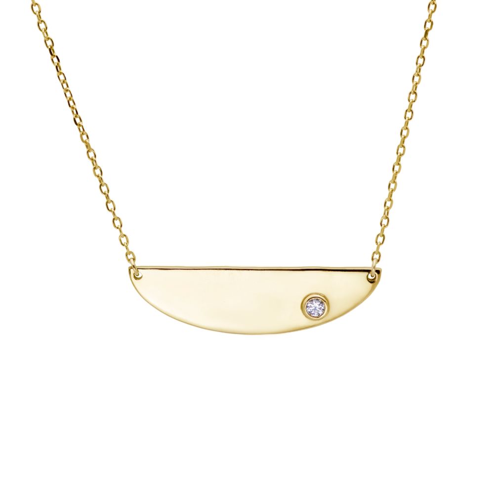Semicircle CZ Necklace Silver 925 for Women