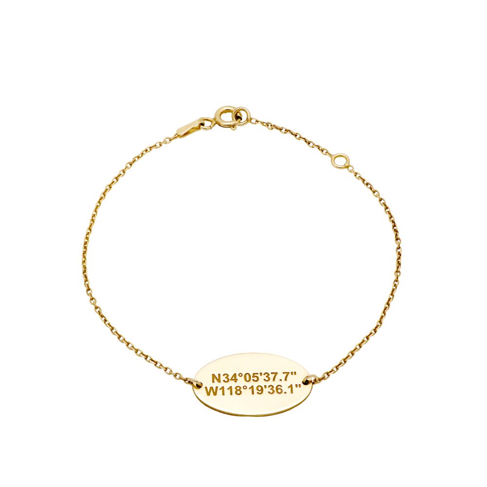 Coordinates Engraved Custom Bracelet Silver 925