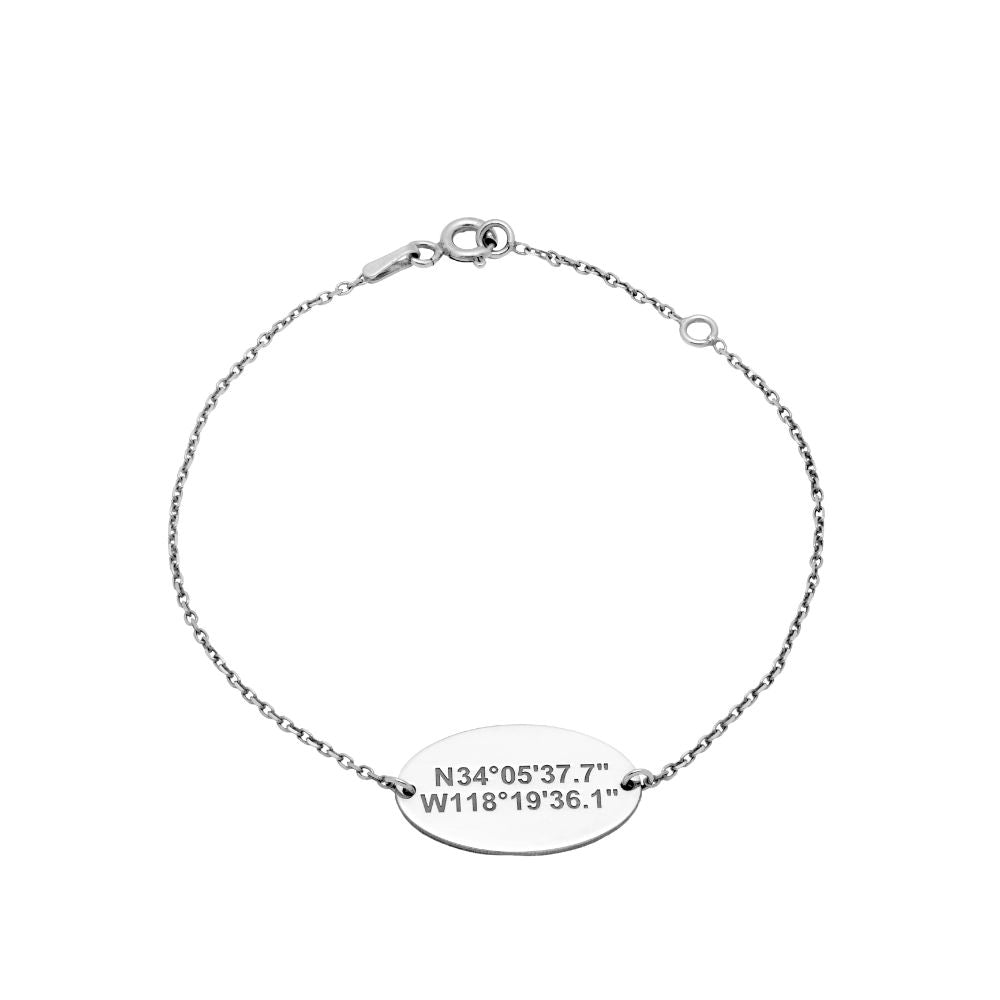 Personalized Bracelet Coordinates Sterling Silver 925
