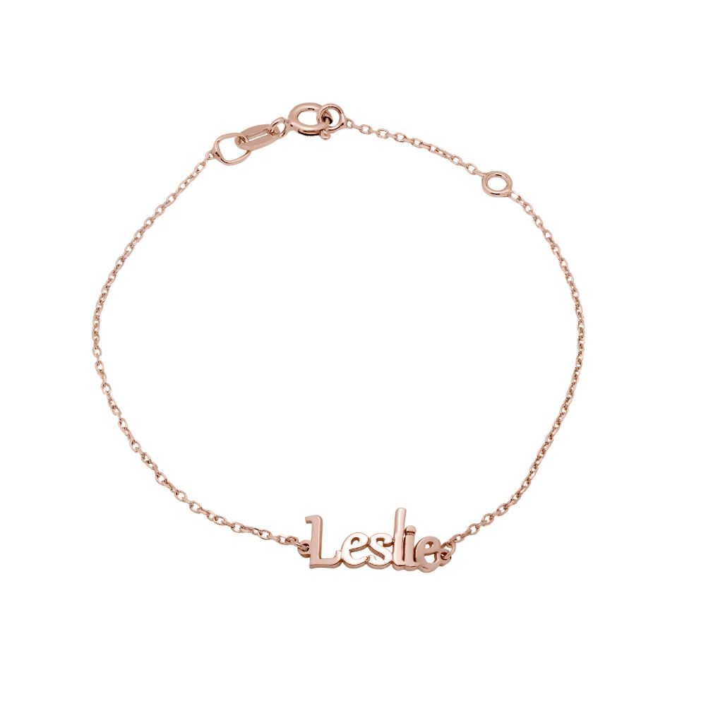 Custom Name Bracelet 14K White Gold