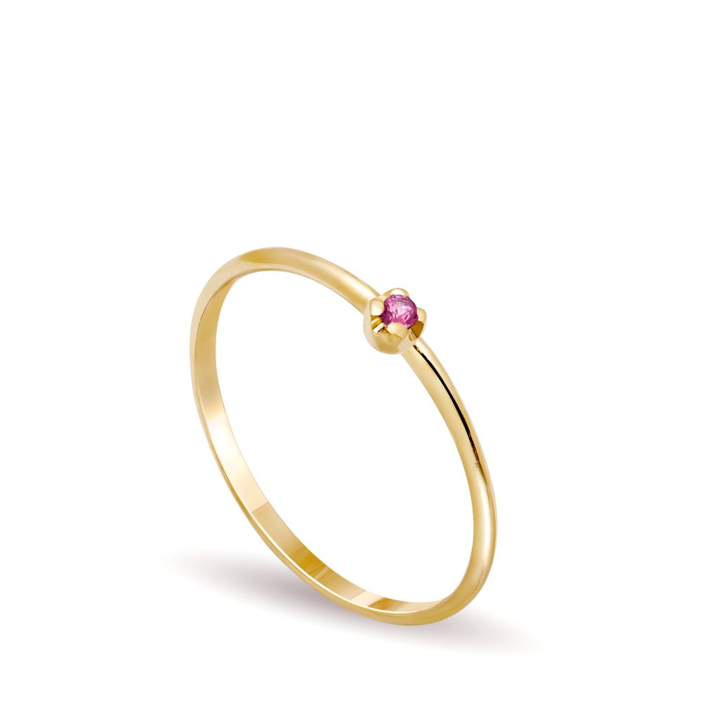 Pink Sapphire Ring 14K Gold