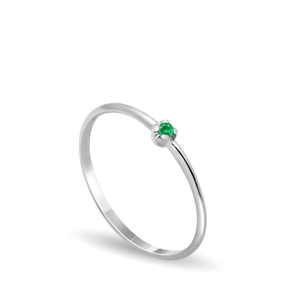 Tsavorite Ring 14K White Gold