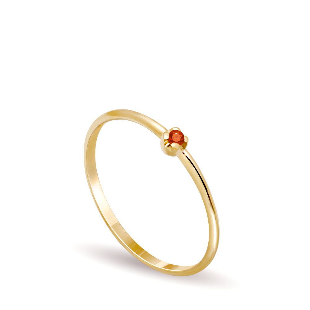 Orange Sapphire Ring 14K Gold