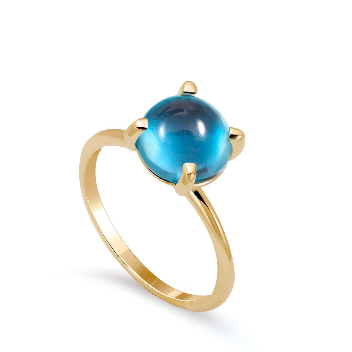 Γυναικείο δαχτυλίδι με Swiss Blue Topaz από χρυσό