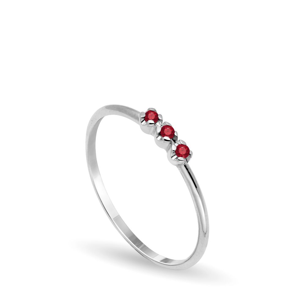 14K Gold 3 Ruby Ring