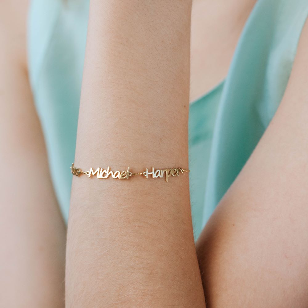 Multiple Names Personalized Silver Bracelet