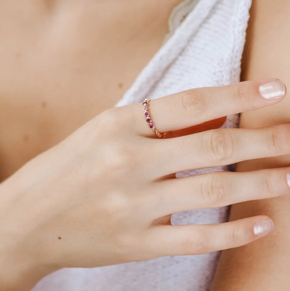 Gold Amethyst Pyramid Ring