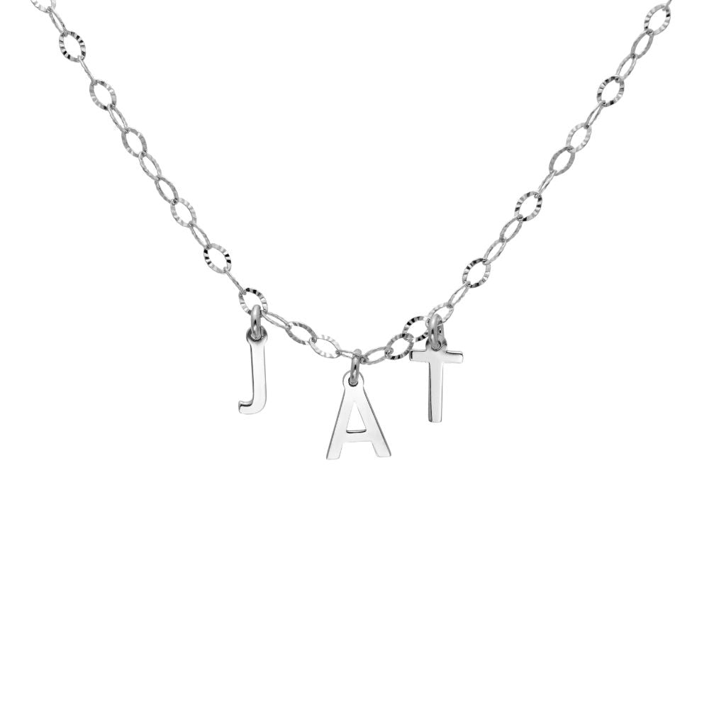 Custom Letter Necklace Sterling Silver