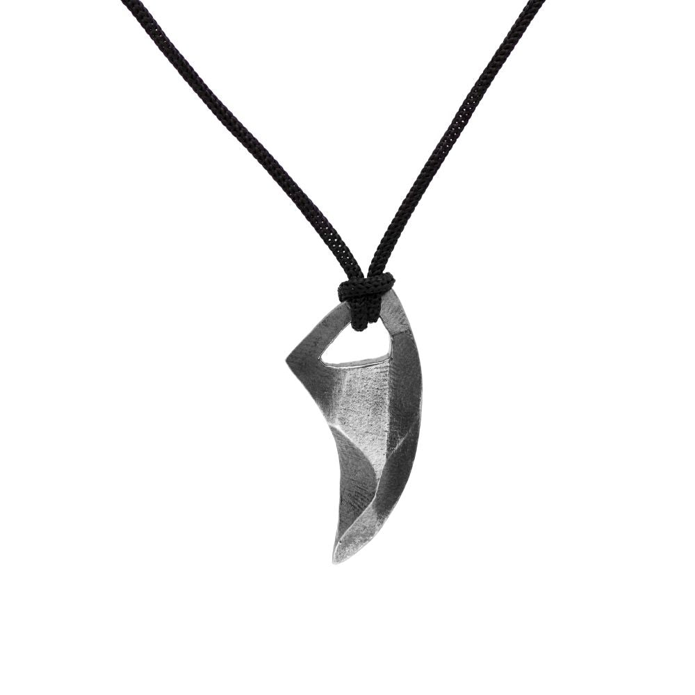 Viking Knife Pendant Necklace Oxidized Silver