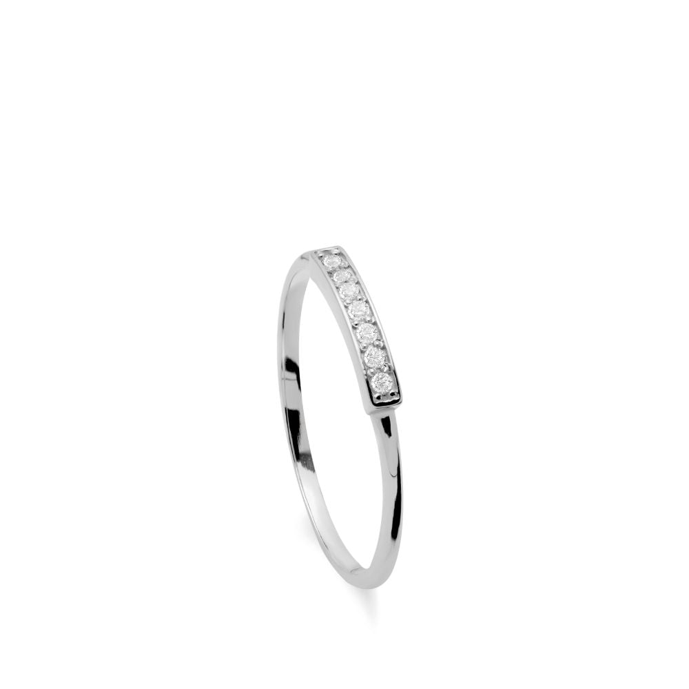 Dainty Diamond Pave Ring White Gold