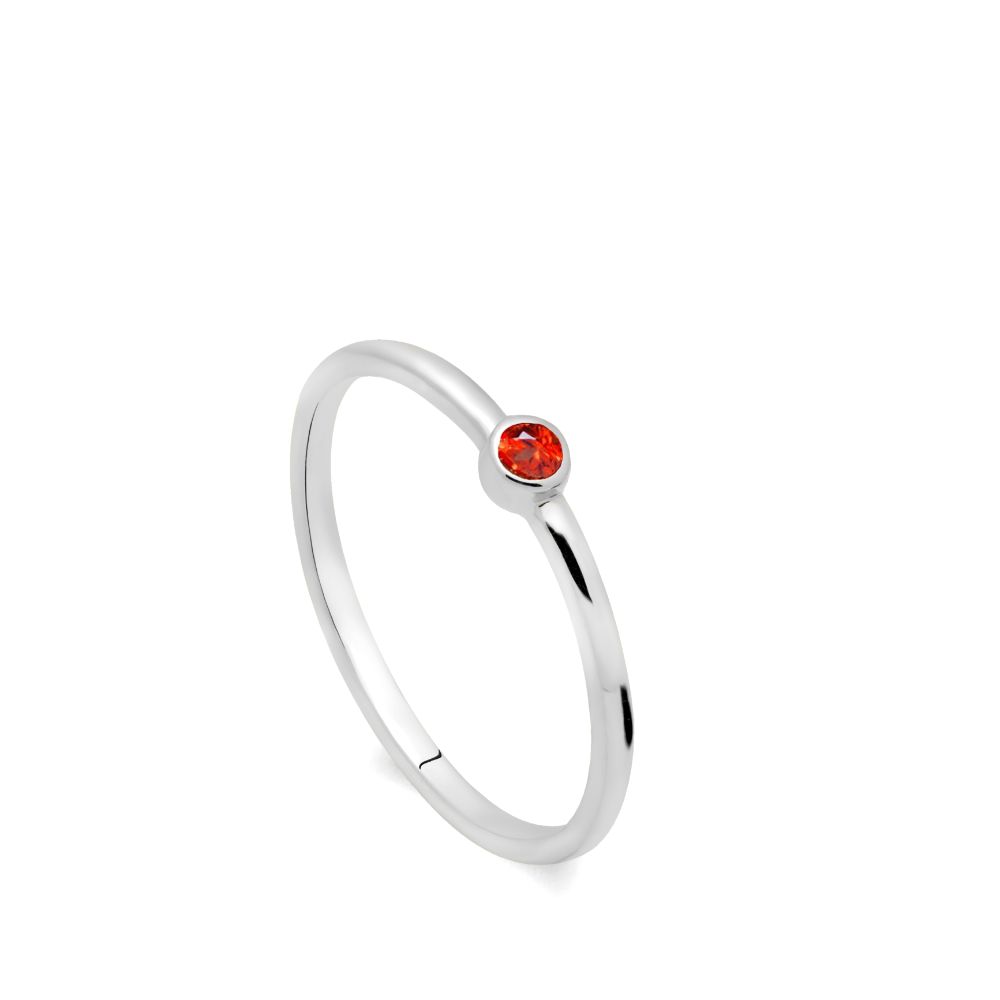 Orange Sapphire White Gold Ring