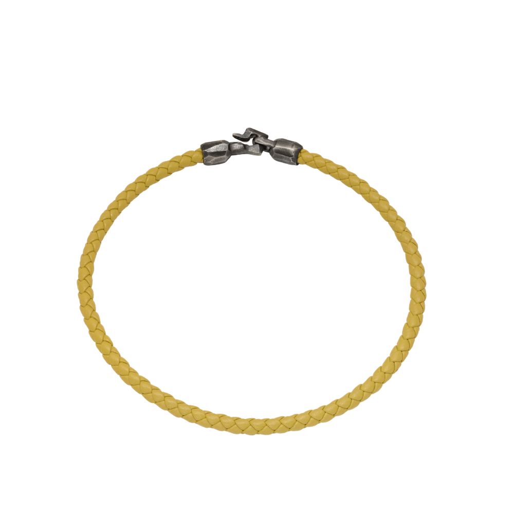 Yellow Leather Cord Bracelet