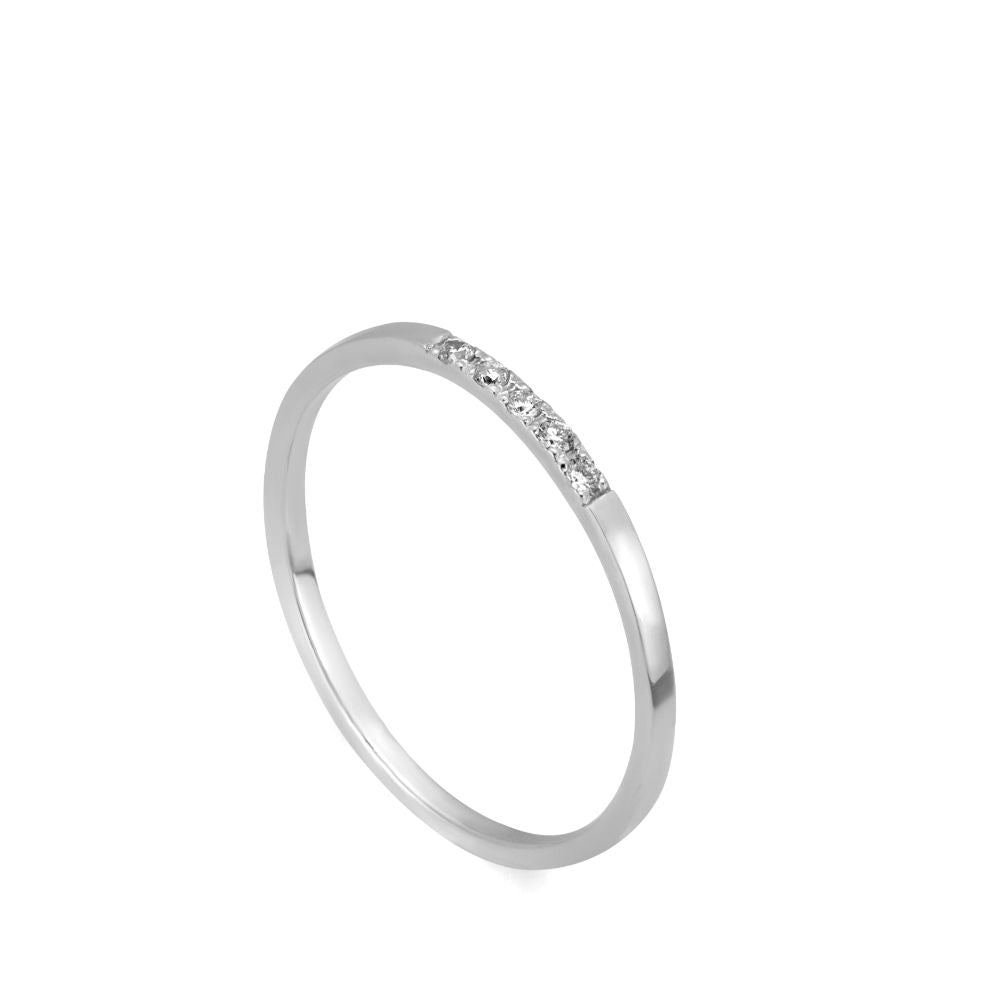 Dainty Diamond Band Ring 14K White Gold