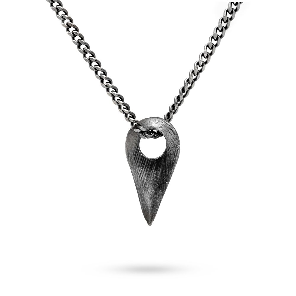 Viking Arrow Necklace Oxidized Sterling Silver