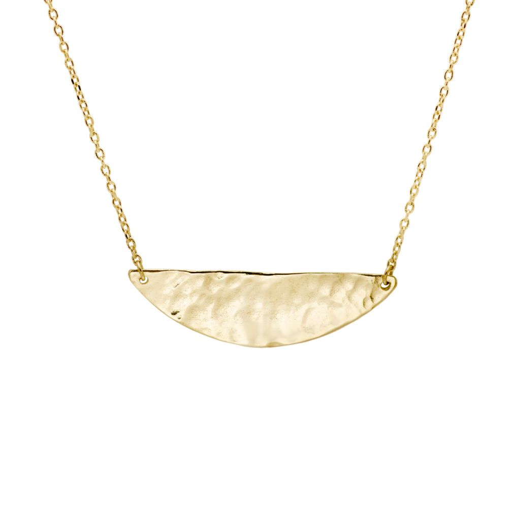 Semicircle Textured Necklace Silver 925