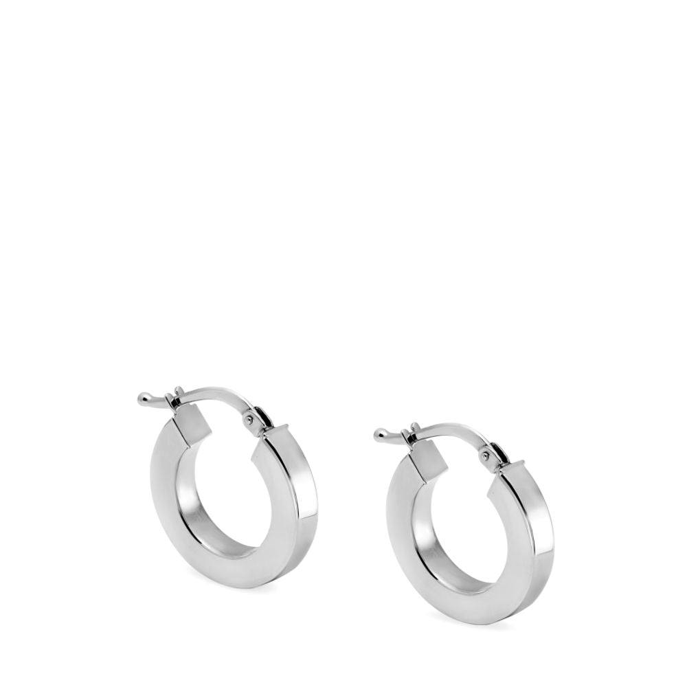 Small Hoop Earrings 14K White Gold