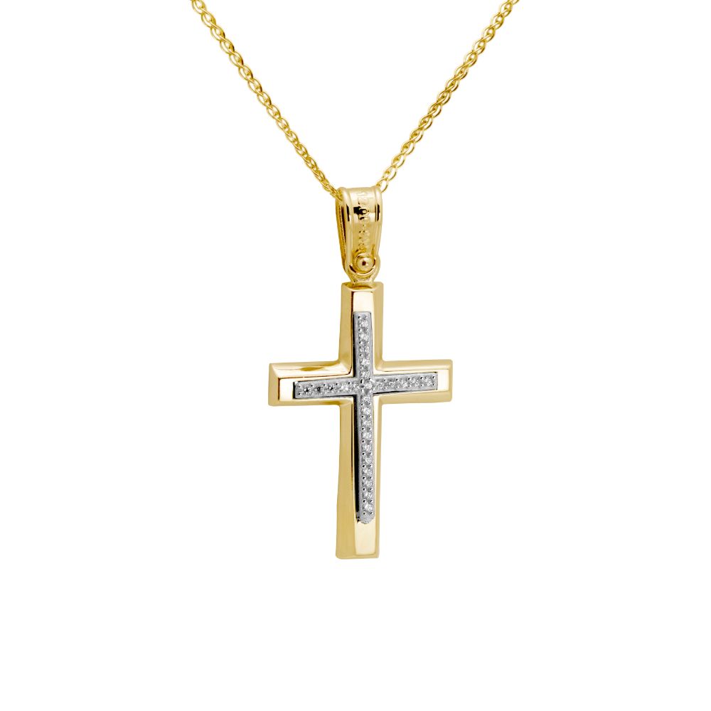 Double-sided Wavy Cross with Chain