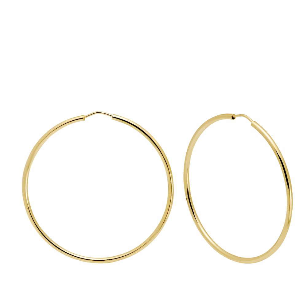 14K Gold Hoop Earrings 4.5cm