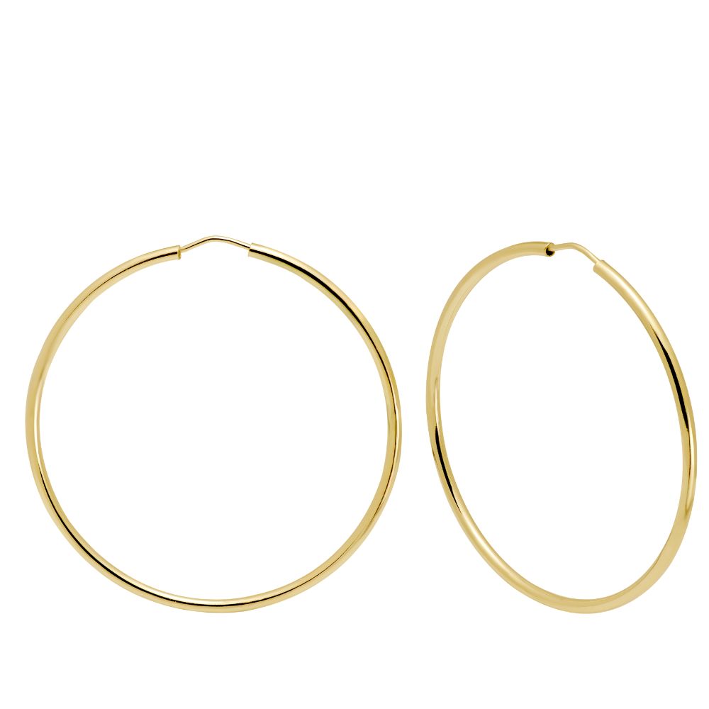 14K Gold Hoop Earrings 6cm