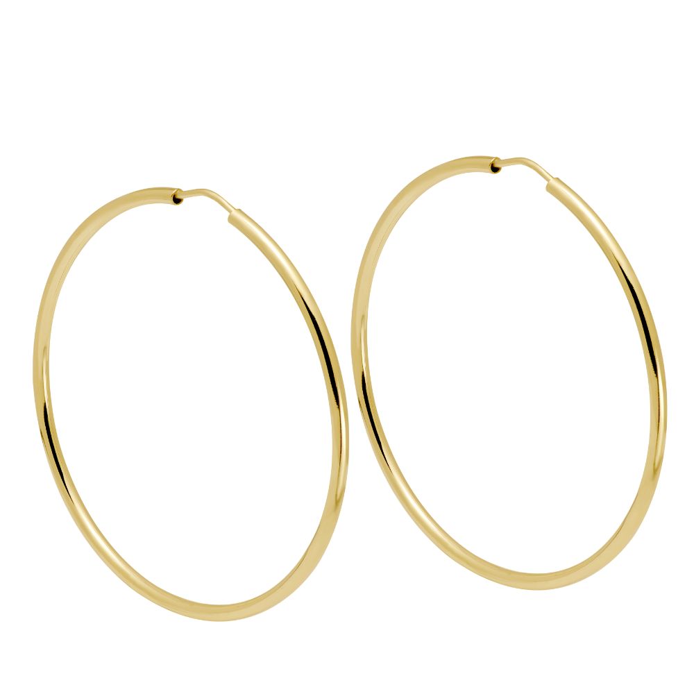 14K Gold Hoop Earrings 7.5cm