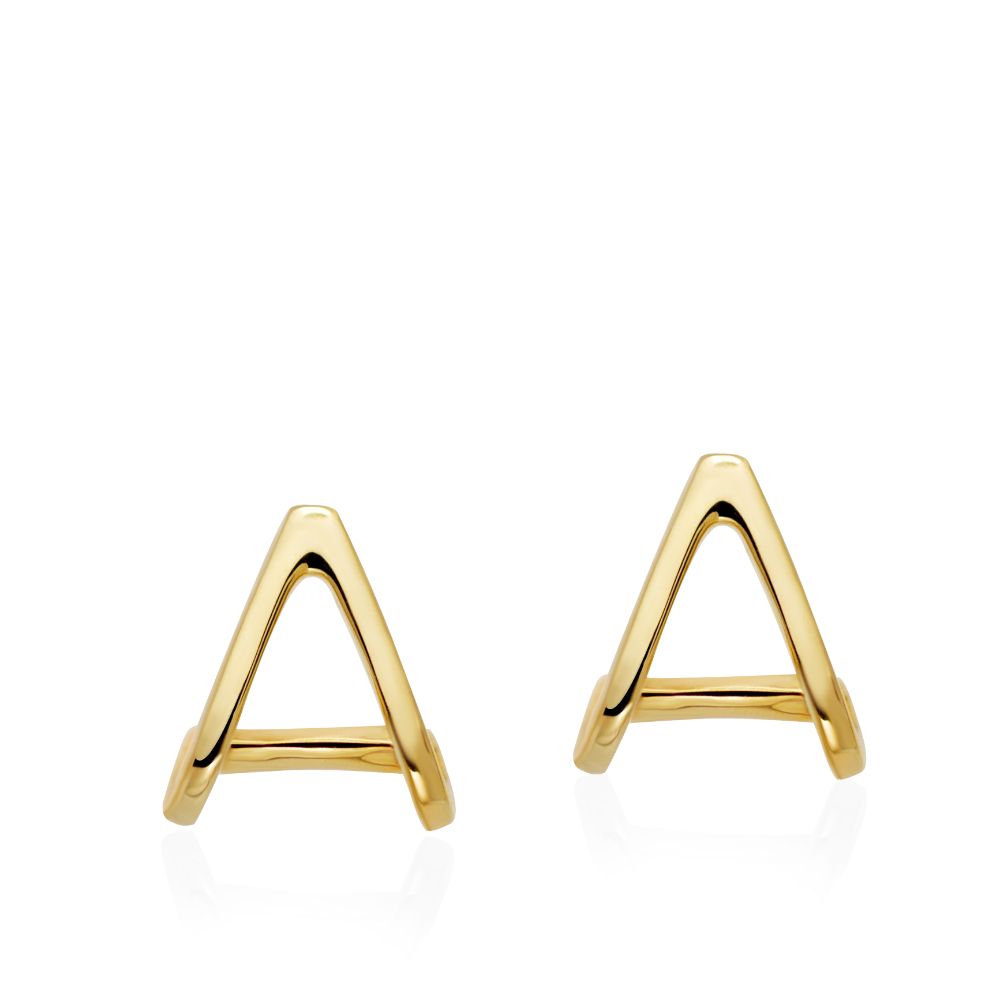 Triangle Stud Earrings 14K Gold