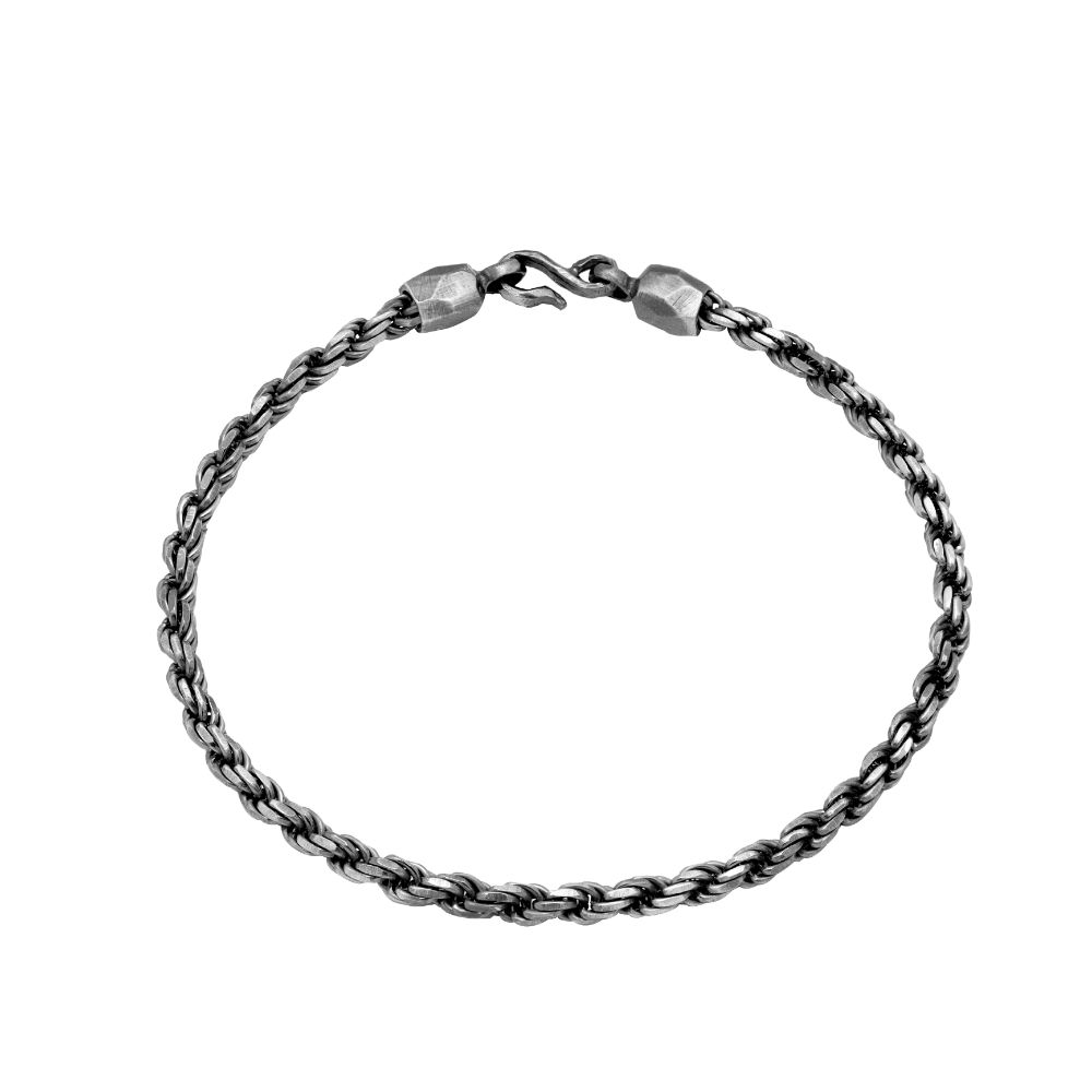 Rope Chain Bracelet Oxidized Silver Kyklos Jewelry