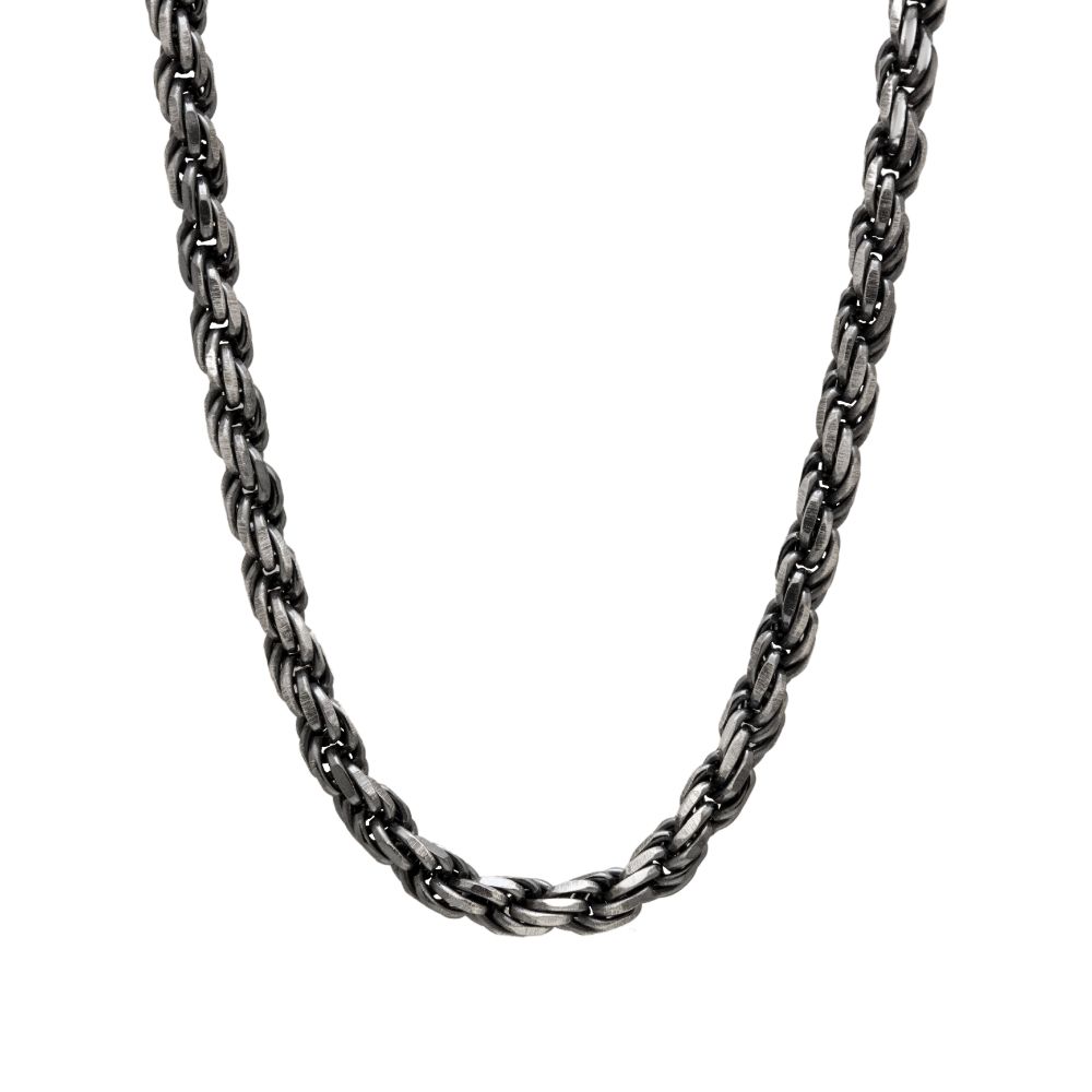 Rope Chain Necklace Oxidized Silver 925
